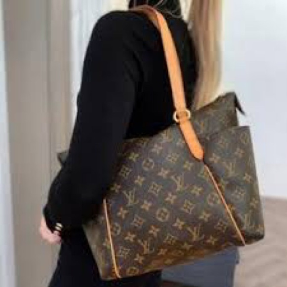 Louis Vuitton Brown Monogram Tote with Tan Trim